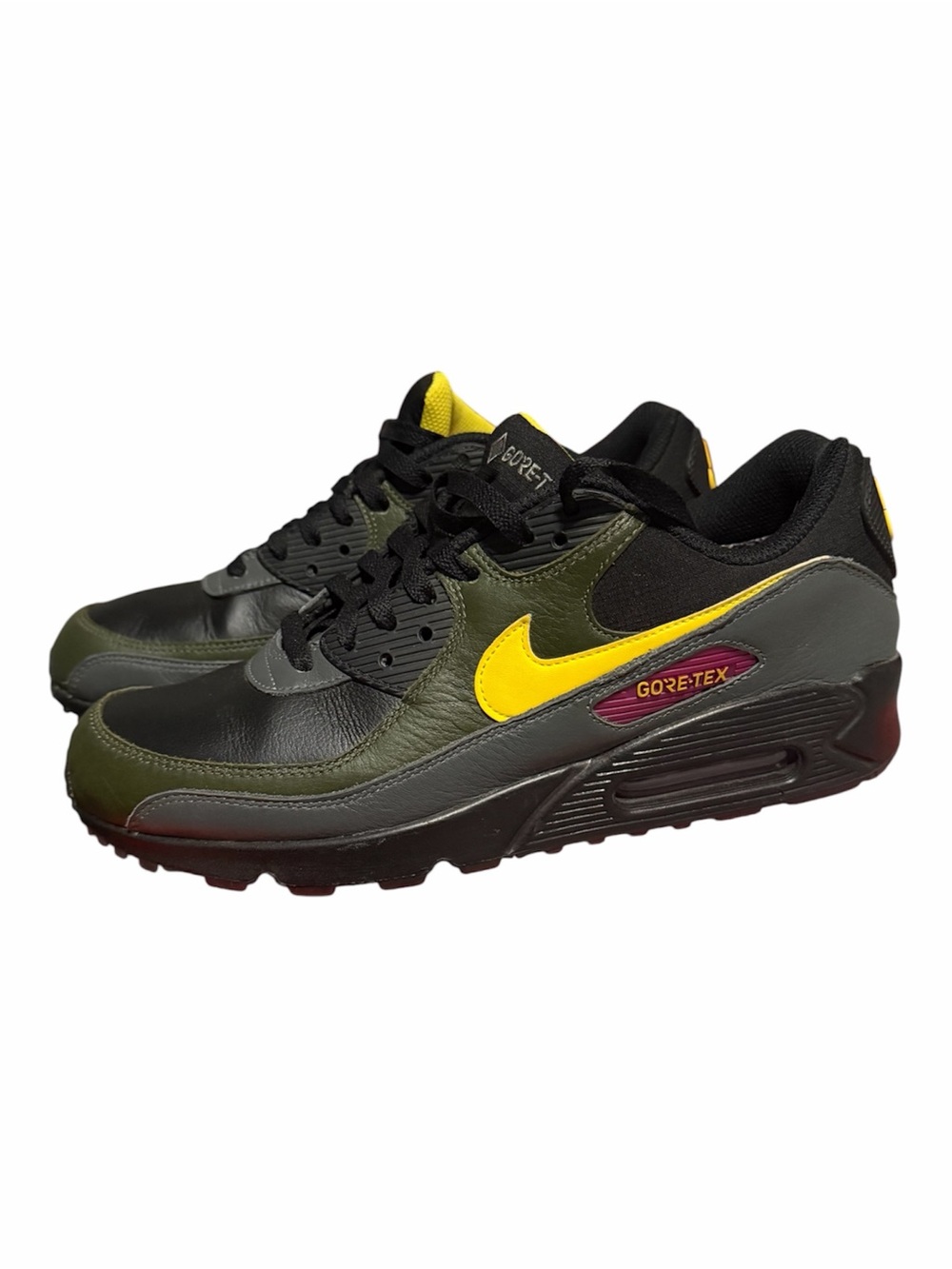 Nike Olive Green & Yellow Air Max GORE-TEX Yellow cargo khaki Sneakers Mens 9.5
